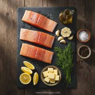 Sheet Pan Lemon Garlic Butter Salmon - cooking process