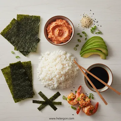 Spicy Shrimp Sushi Stacks – Easy Weeknight Dinner - cooking process