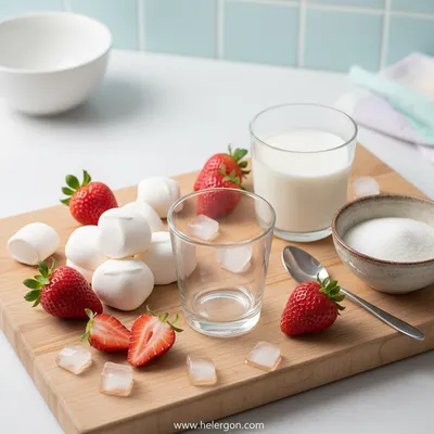 Strawberry Marshmallow Drink Recipe - cooking process