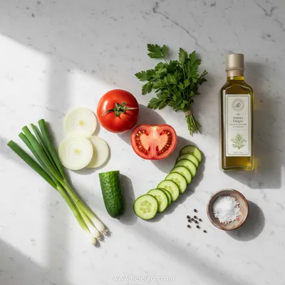 Tomato Cucumber Onion Salad - cooking process