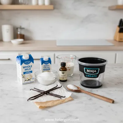 Best Ninja Creami Vanilla Ice Cream Recipe - cooking process